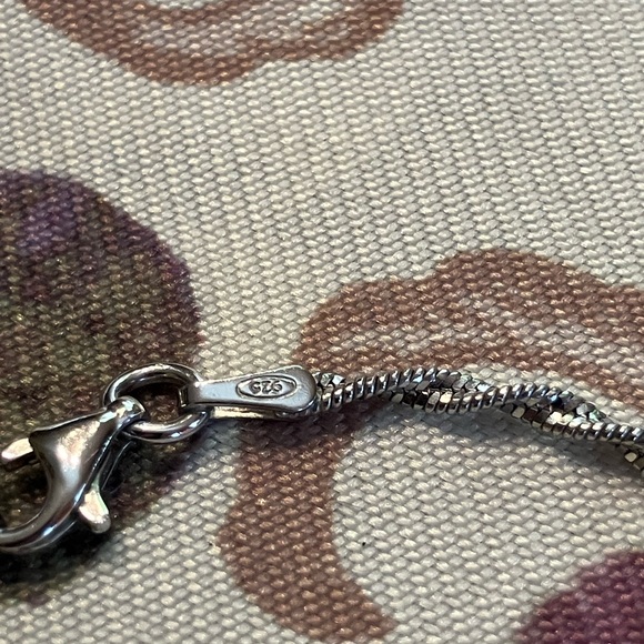 —————- SOLD—STERLING SILVER PENDANT ON STERLING CHAIN BEAUTIFUL BLUE/GREEN STONE - Picture 9 of 9